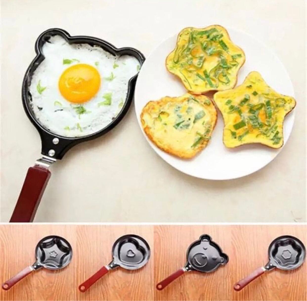 Mini Egg Frying Pan, Star Heart Strawberry Breakfast Egg mold, Fried Egg Pancake Mold, Non-Stick Egg Pancake Omelet Mini Frying Pan, Mini Cookware Black Non Stick Pan Mini Egg Frying Pan, Star Heart Strawberry Breakfast Egg mold, Fried Egg Pancake Mold, Non-Stick Egg Pancake Omelet Mini Frying Pan, Mini Cookware Black Non Stick Pan
